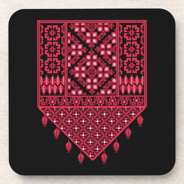 Palestinian Embroidery Tatreez printed design Coaster (Front)