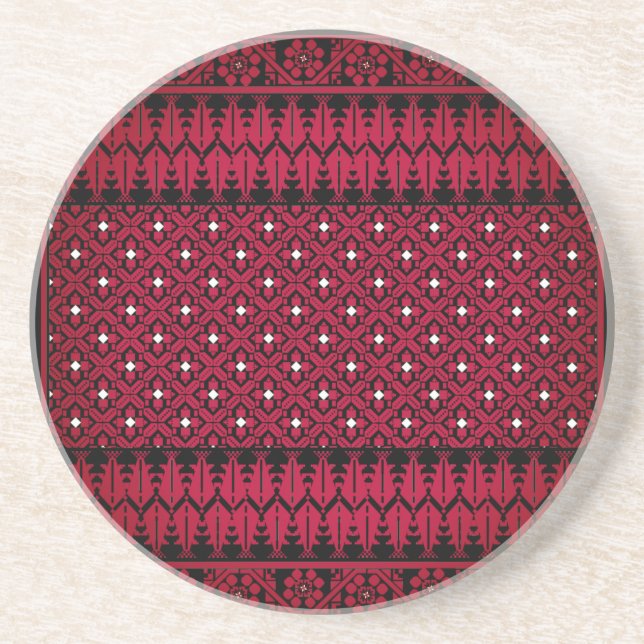 Palestinian Embroidery Tatreez printed Design Coaster (Front)
