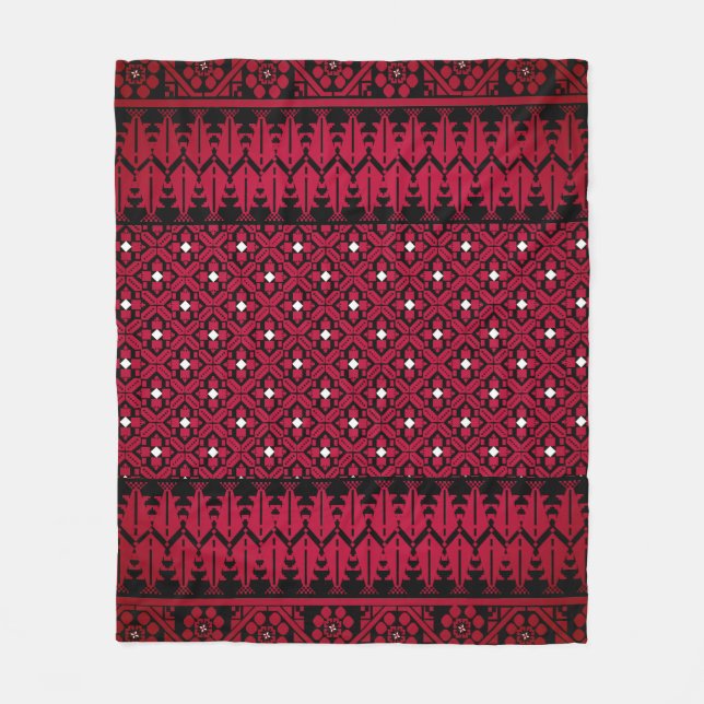 Palestinian Embroidery Tatreez printed design Fleece Blanket (Front)