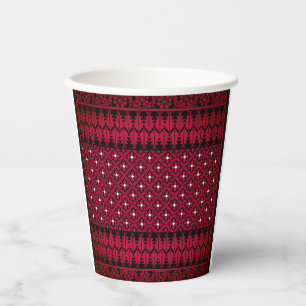Palestinian Embroidery Tatreez printed Design Paper Cups