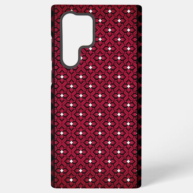 Palestinian Embroidery Tatreez printed design Samsung Galaxy S22 Ultra Case (Back)
