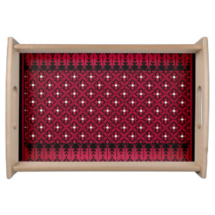 Palestinian Embroidery Tatreez printed Design Serving Tray