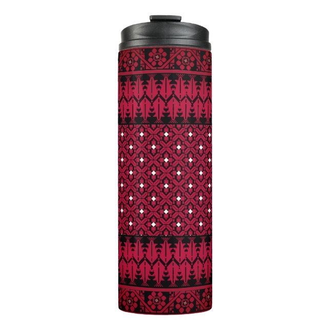 Palestinian Embroidery Tatreez printed design Thermal Tumbler (Front)