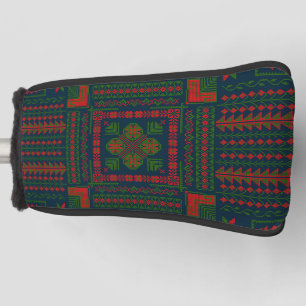 Palestinian Embroidery Tatreez red green 5 Pattern Golf Head Cover