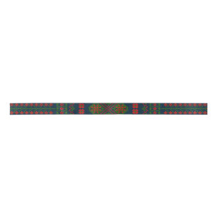 Palestinian Embroidery Tatreez red green 5 Pattern Satin Ribbon