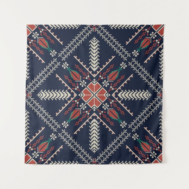 Palestinian Embroidery: Traditional Pattern Design Tapestry (Front)