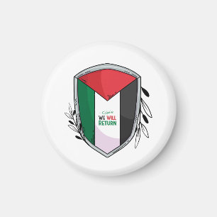 Palestinian Flag and Olive Branches Magnet