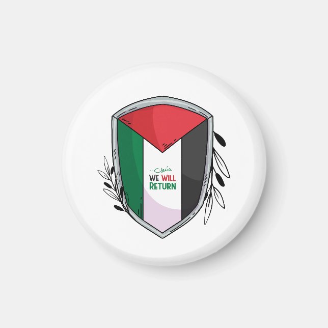 Palestinian Flag and Olive Branches Magnet (Front)