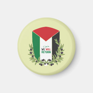 Palestinian Flag and Olive Branches Magnet