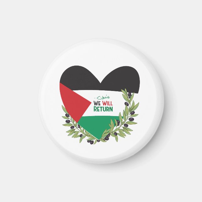 Palestinian Flag and Olive Branches Magnet (Front)