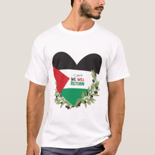 Palestinian Flag and Olive Branches T-Shirt