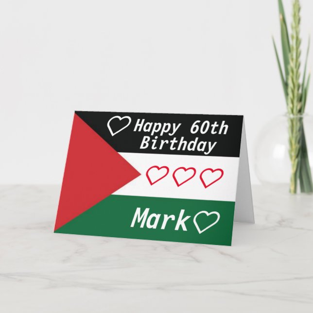 Palestinian flag birthday card (Front)