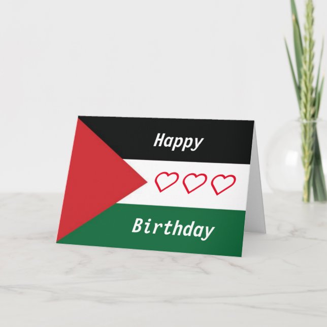Palestinian flag birthday card (Front)