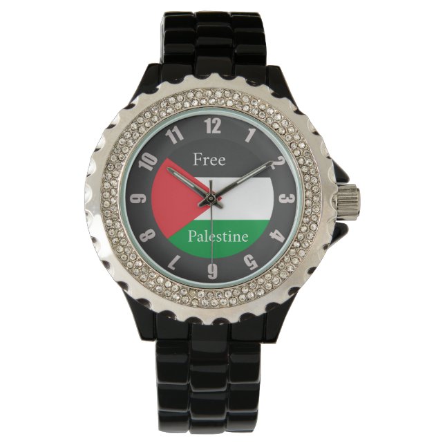 Palestinian flag customised Free Palestine Round C Watch (Front)