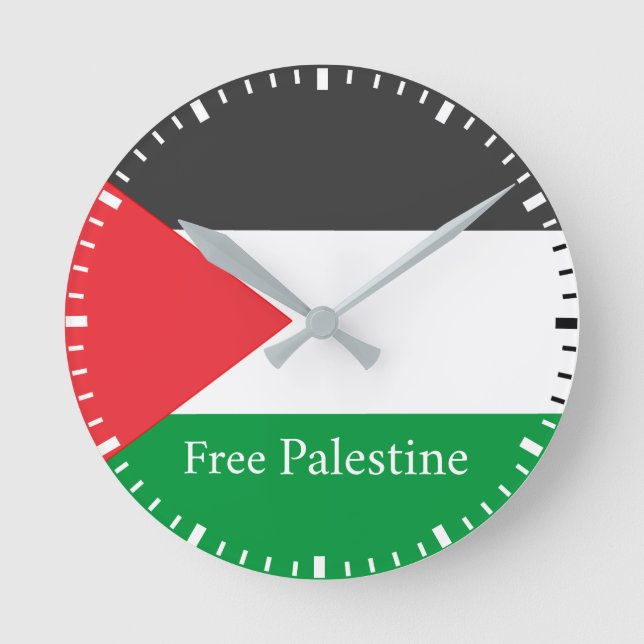 Palestinian flag Free Palestine Round C Pocket Wat Clock (Front)