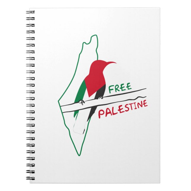 Palestinian flag map bird notebook (Front)