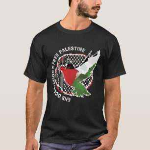Palestinian Flag of Freedom Arabic Kufiya Hatta T-Shirt