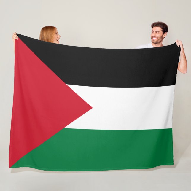 Palestinian Flag (Palestine) Fleece Blanket (In Situ)