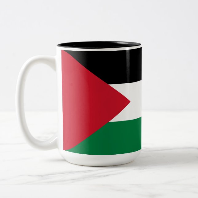 Palestinian Flag (Palestine) Two-Tone Coffee Mug (Left)