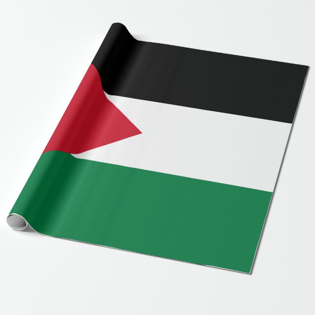 Palestinian Flag (Palestine) Wrapping Paper (Unrolled)