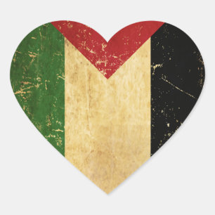Palestinian Flag Vintage Heart Sticker
