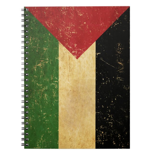 Palestinian Flag Vintage Notebook (Front)