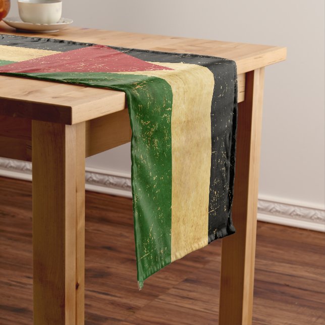 Palestinian Flag Vintage Short Table Runner (In Situ)