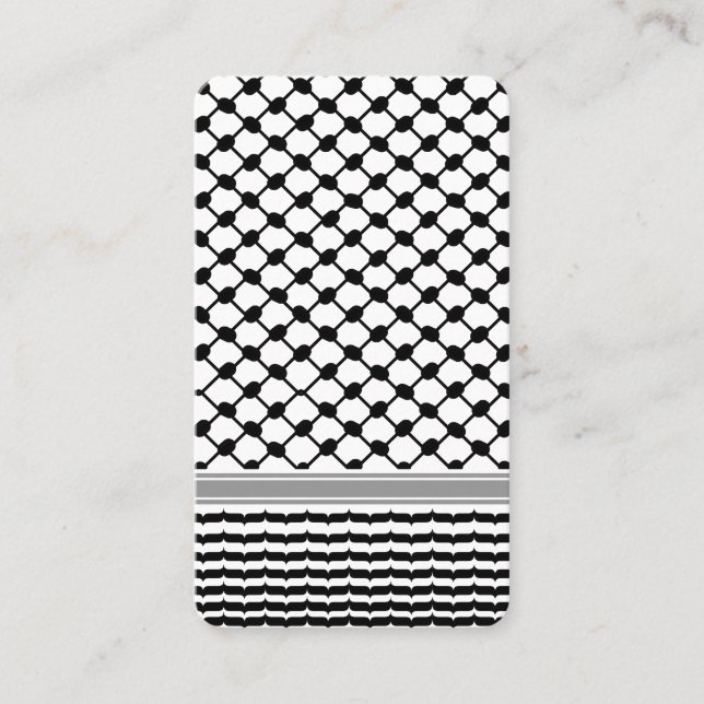 Palestinian Hatta Keffiyeh Kufiya Folk (2 Pattern) Business Card (Front)