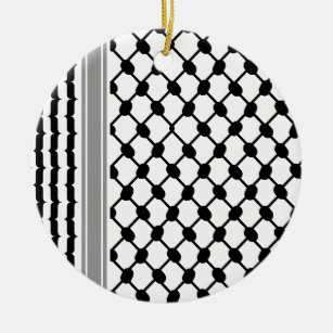 Palestinian Hatta Keffiyeh Kufiya Folk (2 Pattern) Ceramic Ornament