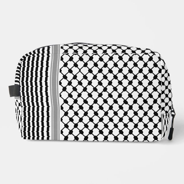 Palestinian Hatta Keffiyeh Kufiya Folk (2 Pattern) Dopp Kit (Front)