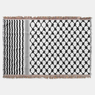 Palestinian Hatta Keffiyeh Kufiya Folk (2 Pattern) Throw Blanket