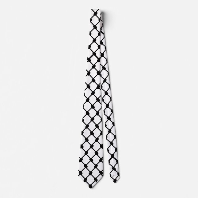 Palestinian Hatta Keffiyeh Kufiya Folk (2 Pattern) Tie (Front)