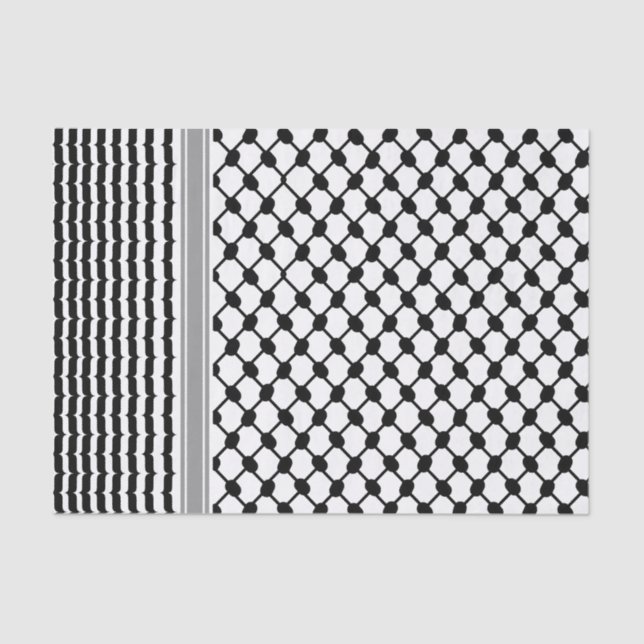 Palestinian Hatta Keffiyeh Kufiya Folk (2 Pattern) Tissue Paper (Front)