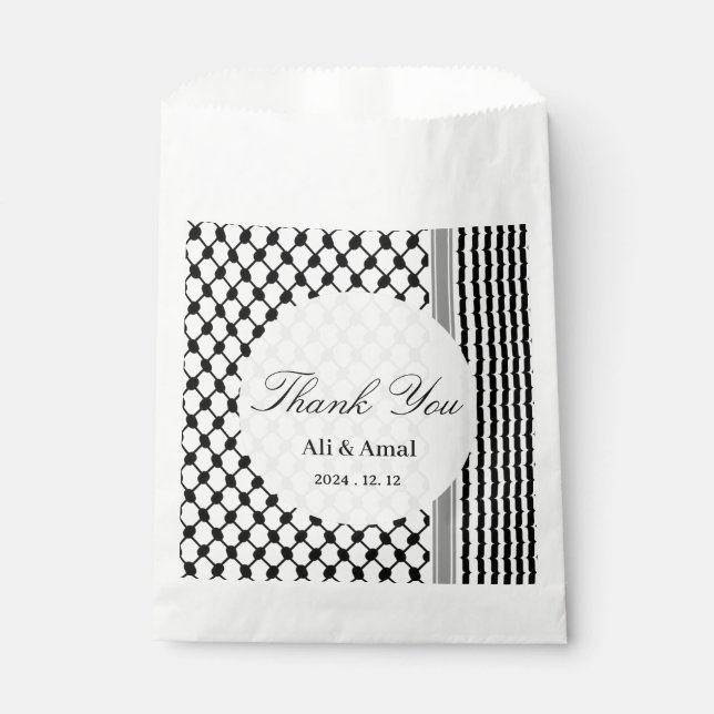 Palestinian Hatta Keffiyeh Thank You Wedding  Favour Bag (Front)