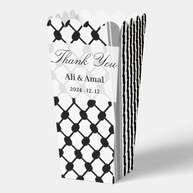 Palestinian Hatta Keffiyeh Thank You Wedding  Favour Box (Front)