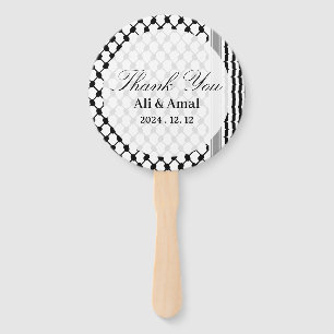Palestinian Hatta Keffiyeh Thank You Wedding Hand Fan