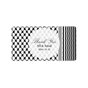 Palestinian Hatta Keffiyeh Thank You Wedding Label
