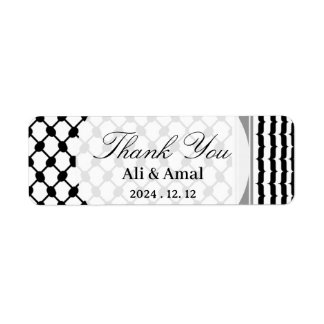 Palestinian Hatta Keffiyeh Thank You Wedding Return Address Label