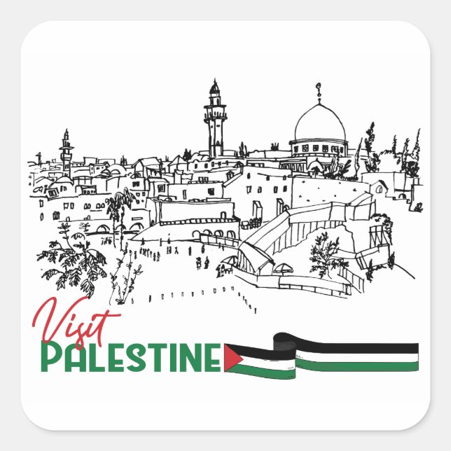 Palestinian Heritage and Hope Square Sticker (Front)