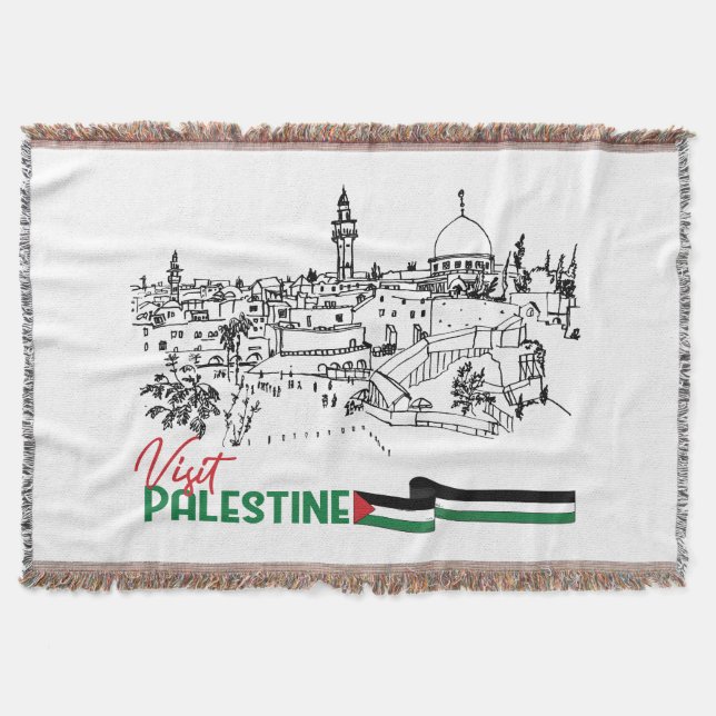 Palestinian Heritage and Hope Throw Blanket (Front)