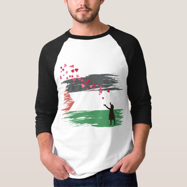 Palestinian Hope & Love Baseball T-Shirt - Unisex (Front)