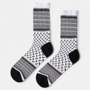 Palestinian Joranian kuffiya black and white Socks