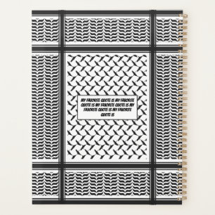 Palestinian Joranian kuffiya black & white shemag Planner