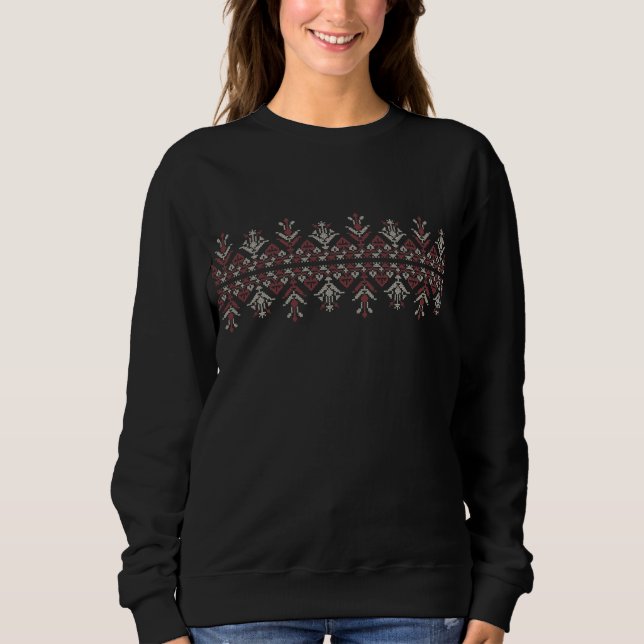 Palestinian Jordanian Tatreez embroidery pattern#5 Sweatshirt (Front)