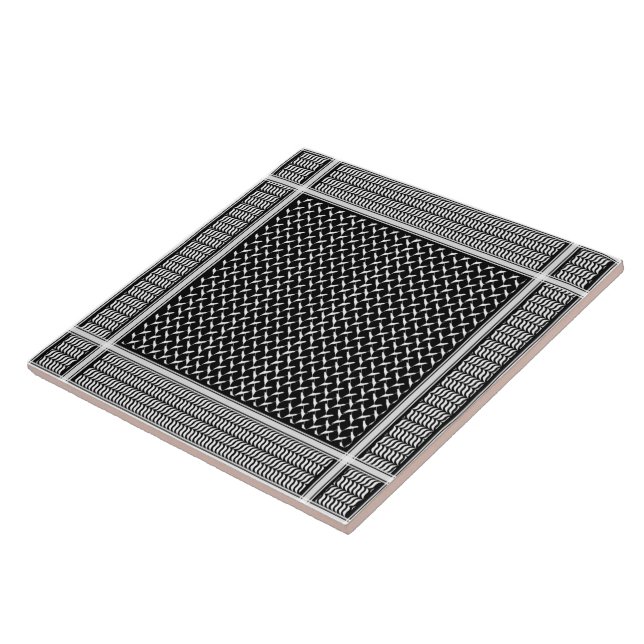 Palestinian Keffiyeh Ceramic Tile (Side)