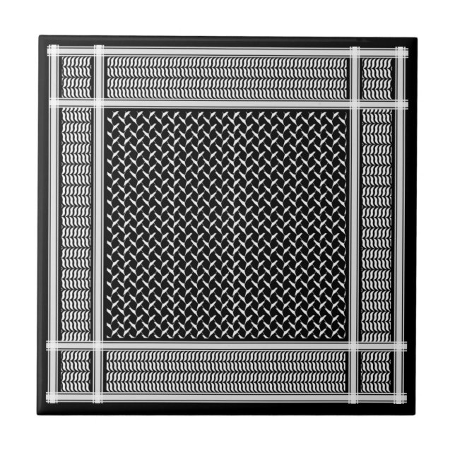Palestinian Keffiyeh Ceramic Tile (Front)