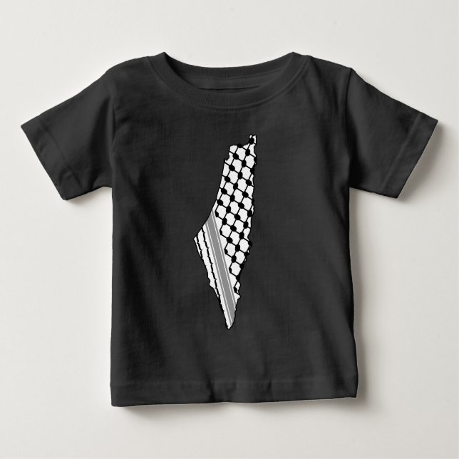 Palestinian keffiyeh, free map of Palestine Kufiya Baby T-Shirt (Front)