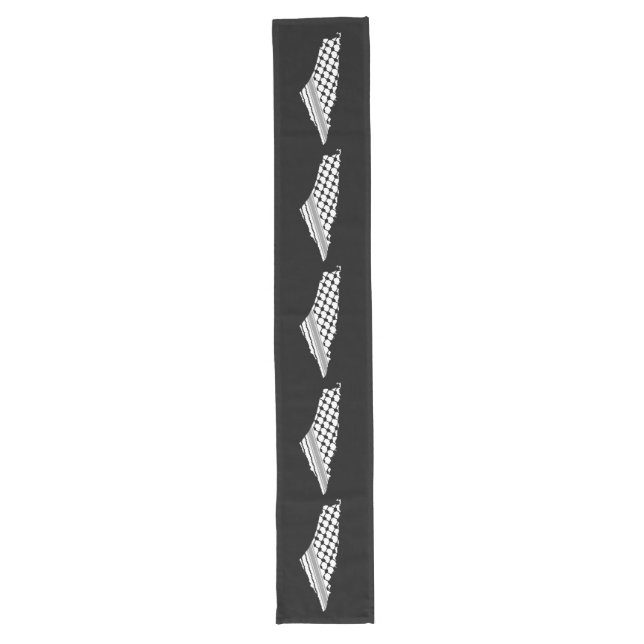 Palestinian keffiyeh, free map of Palestine Kufiya Long Table Runner (Front)