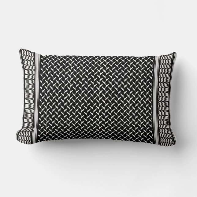 Palestinian Keffiyeh Lumbar Cushion (Front)