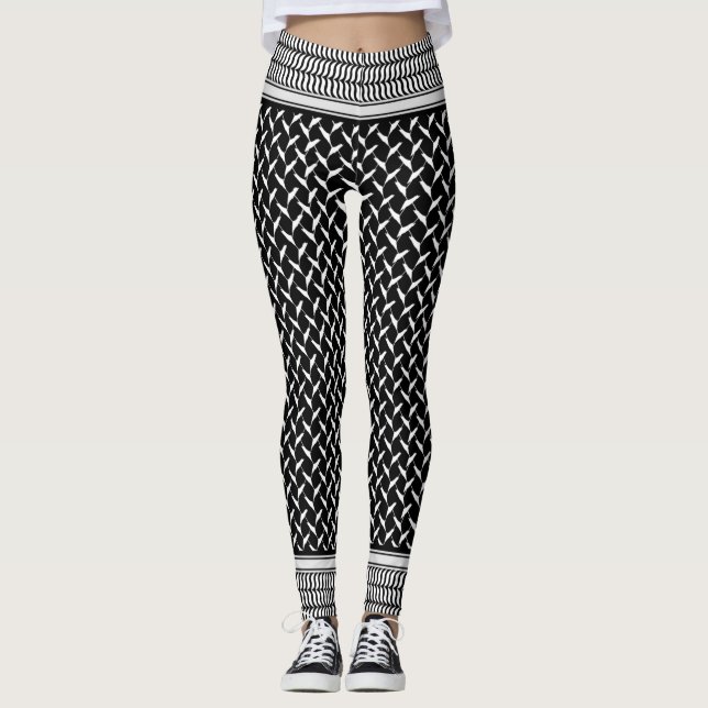 Palestinian Keffiyeh map Leggings (Front)